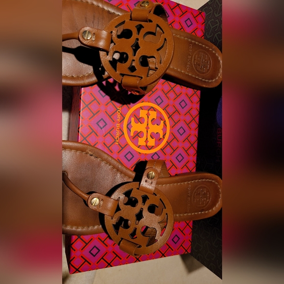 Tory Burch Brown Miller Sandals Size 8 - Picture 3 of 10